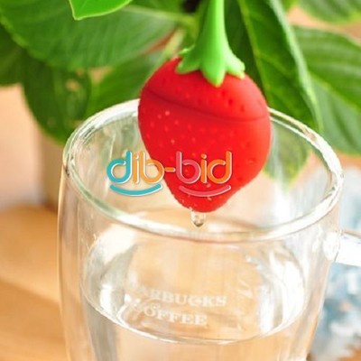 Cute Fashion Strawberry Silicone Tea Infuser Strainer Herbal Spices Leaf ER