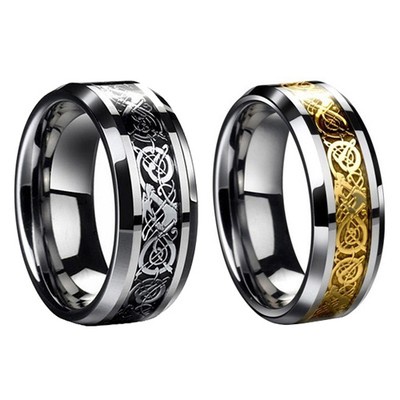 Men Dragon Scale Ring Rings Jewelry Banquet Band 18K Gold 8 9 10 11 12 13