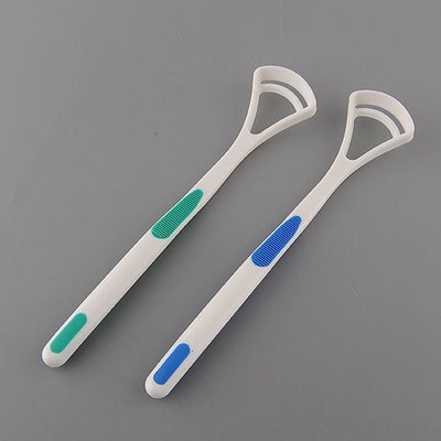 2pcs New Soft Dental Care Oral Tongue Clean Fresh Cleaner Scraper Handle
