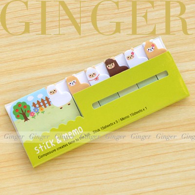 Sheep Liama Farm 90 Pages Sticker Post It Bookmark Memo Marker Sticky Notes