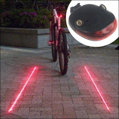 Cycling Bicycle Bike Rear Tail Safety Warning 5 LED+ 2 Laser Flashing Lamp Light