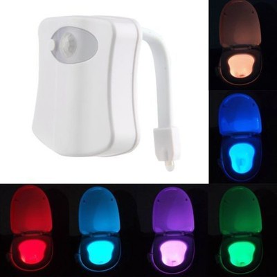 LED 8 Color Night Light Body Motion Sensor Automatic Toilet Seat Bowl Bathroom