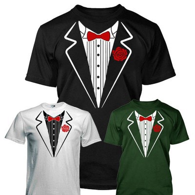 TUXEDO T Shirt - Fancy Dress Down Simple Smart Party Ball Fun  Quality NEW S-XXL