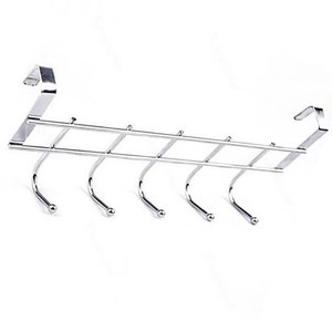 New Bathroom Kitchen Hat Towel Hanger Over Door Hanging Rack Holder Five Hooks