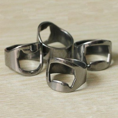 5pcs Stainless Steel Finger Ring Bottle Opener Bar Beer Wine Waiter Tool Silver