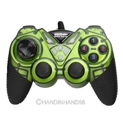 NEW GREEN USB PC COMPUTER GAME PAD CONTROLLER  80833