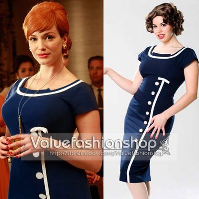 Womens Vintage Rockabilly Pinup Bodycon Fitted Party Pencil Shift Sheath Dress