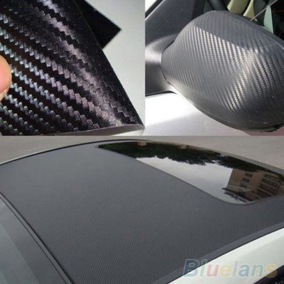 3D Funky Carbon Fiber Black Vinyl Film Auto Car Sheet Wrap Roll Sticker Decor