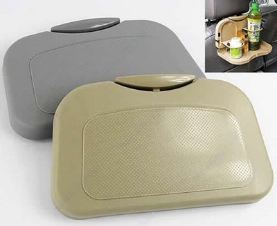Foldable Car Auto Food Meal Drink Tray Desk Dining Table Water Cup Stand Holder