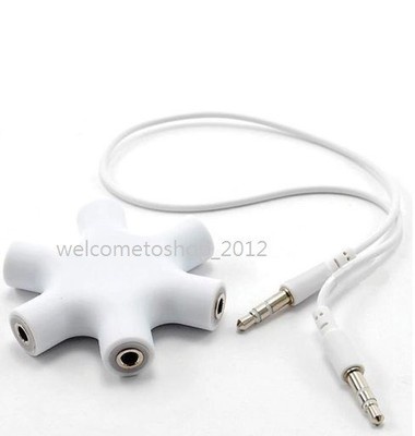 3.5mm Earphone Headphone Audio Splitter 1 Male to 2 3 4 5 Female Port Cables New