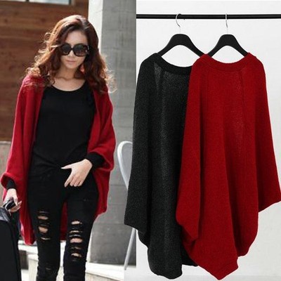 Batwing Cardigans Shawl Knit Jacket/Coat Woolen Knitwear Sweater Womens New