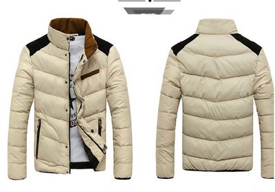 Men's Winter Coats Fashion Thick Padded Collar Coat Slim Jacket
