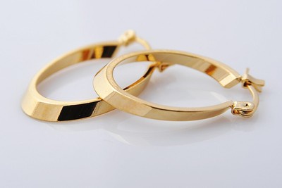 Pretty 14K Solid Yellow Gold Filled Hoop Style Womens Jewelry Earrings E311