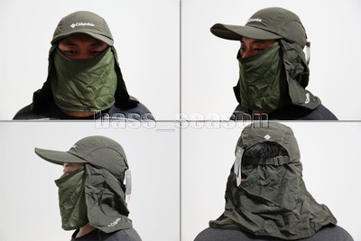 Moss Green Columbia Camping Hiking Fishing Hat Big Wide Brim Neck Flap Hat Cap