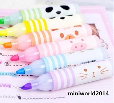 6PCS New Creative Lovely Animal Farm Nite Writer Pens/Marker Pens,6 Colors