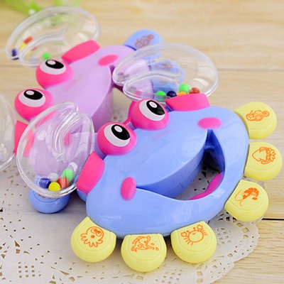 Hot Crab Musical Instrument Baby Kid Shaking Rattle Handbell Plastic Jingle Toy