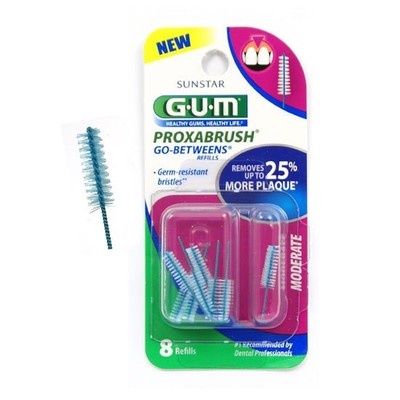 Gum Proxabrush Go-Betweens Refills 612 Moderate, 6 pack