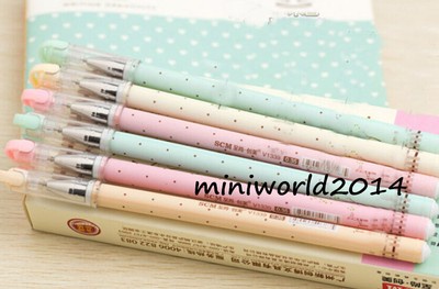 6PCS Korean Creative Cute Lovely Dots RollerBall Pen/Gel Pens-0.35mm,Black Color