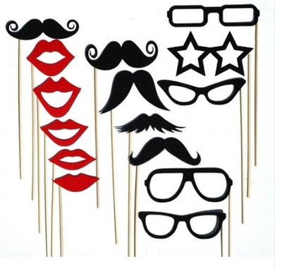 15pcs Photo Booth Props Hat Mustache On A Stick Wedding Birthday Party Fun Favor