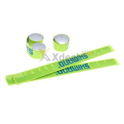 4 Pc Bicycle Cool Reflective Trouser Pants Clips Wrist Strap Fluorescence Green