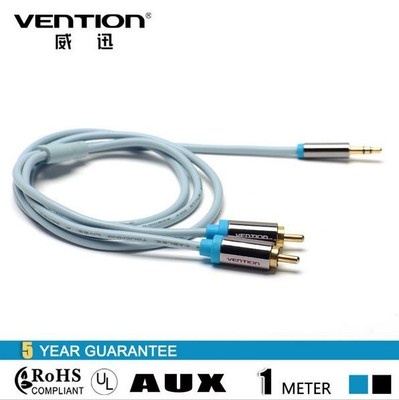 3' Top Quality Stereo Audio Cable Extension Audio line 3.5mm male to 2RCA male
