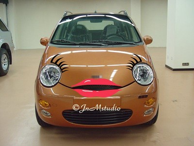New set of car eyelashes&lip; sticker for Chery Q3,funny car eyelash stickers
