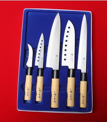 GoldSun 5pcs Knife set Kitchen Cutlery Bone Japanese Chef Home Sashimi Fish Bar
