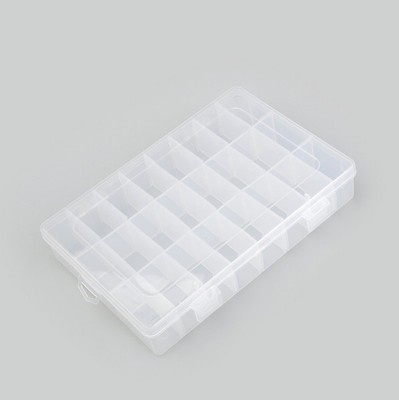 Adjustable 24 Compartment Slot Plastic Storage Box Jewelry Tool Container EM#01