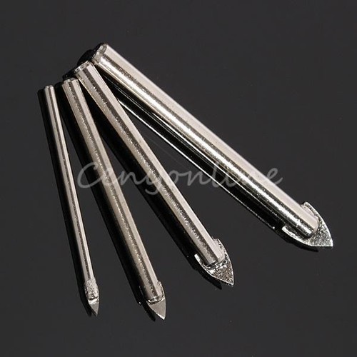 4pcs Porcelain Tile Mirror Glass Ceramic Drill Bits Set 4/6/8/10mm Spear Head