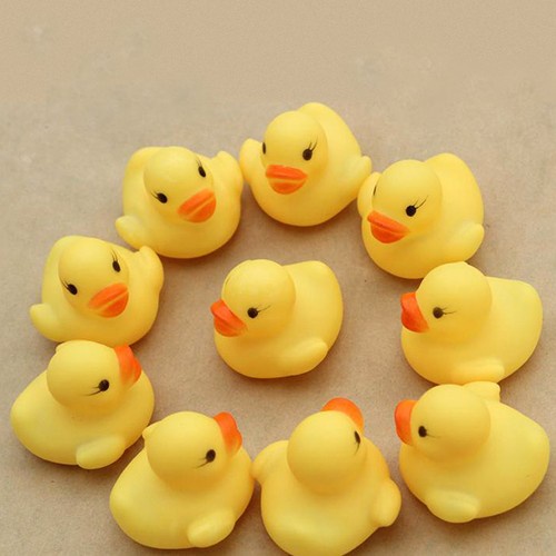 Yellow Lovely Toy Rubber Squeaky Duck Duckies Baby Kid Bath Shower Toy 10 IN bag