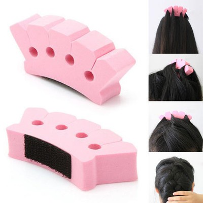 DIY Hair Braid Plait Style Maker Holder Tool Pink Sponge Styling Tools