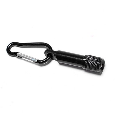 Mini Convex Mirror LED Flashlight Light Torch Keychain Carabiner Torch Black