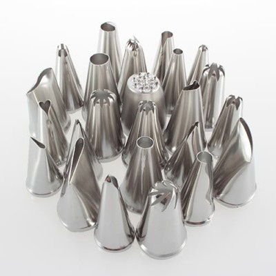 24 Pcs Icing Piping Nozzles Pastry Tips Cake Sugarcraft Decorating Tool Set HY