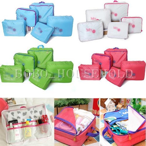 5pcs Clothes Underwear Socks Packing Cube Storage Bag Travel Luggage Organizer