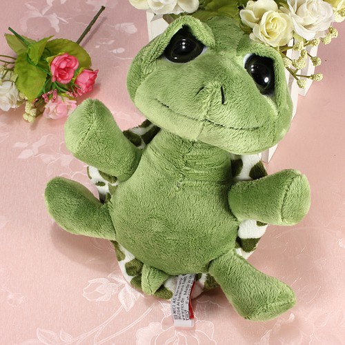 20cm Handcraft stuffed animal cute plush baby toy Doll green big eyes turtle