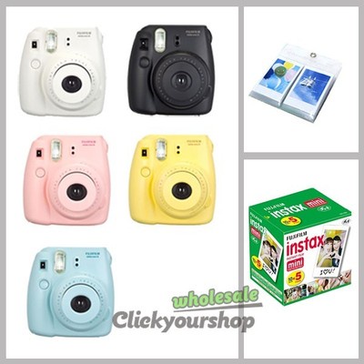 Fujifilm Fuji Instax Mini 8 Polaroid Instant Camera + 50 Film + Photo Album