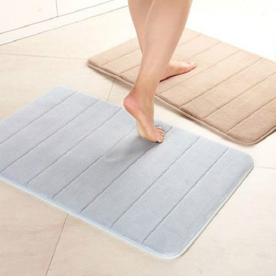 Absorbent Memory Foam Bath Mats Bathroom Horizontal Stripes Non-slip Mat 40*60cm