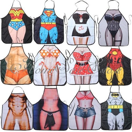 Funny Novelty Sexy Naked Woman Men Kitchen Cooking BBQ Party Apron Gift Costume