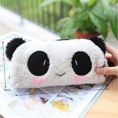 Hot Panda Soft Plush Pencil Case Pen Pocket Cosmetic Makeup Zipper Bag Pouch BS