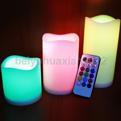 Remote Control Changing 12 Color LED Electronic Flameless Smokeless Candle Light