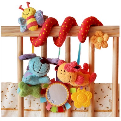 Multifunctional Baby Kids Car Pram Hanging Bell Bed Crib Ring Plush Toy Gift