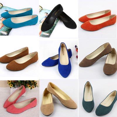 New Women Ballerina Loafers Flats Ballet Casual Slip On Single Flat Candy Shoes