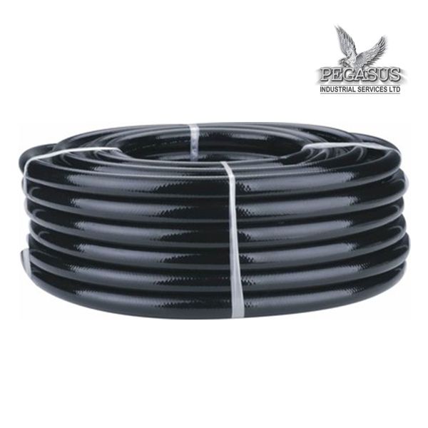 Black Braided Flexible PVC Hose Pipe for Water Air Oil & Gases Reinforced Garden