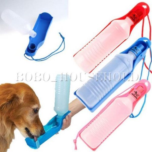 500ML Plastic Foldable Pet Dog Cat Travel Water Drinking Feeder Bottle Bowl