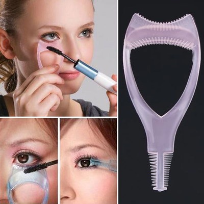 3 in 1 Makeup Eyelash Curler Mascara Guard Applicator Comb Brush Cosmetic Tool