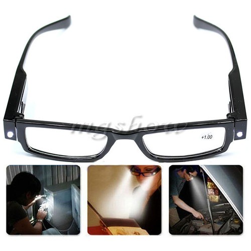 Multi Strength Eyeglass LED Reading Glasses Spectacle Diopter Magnifier Light UP