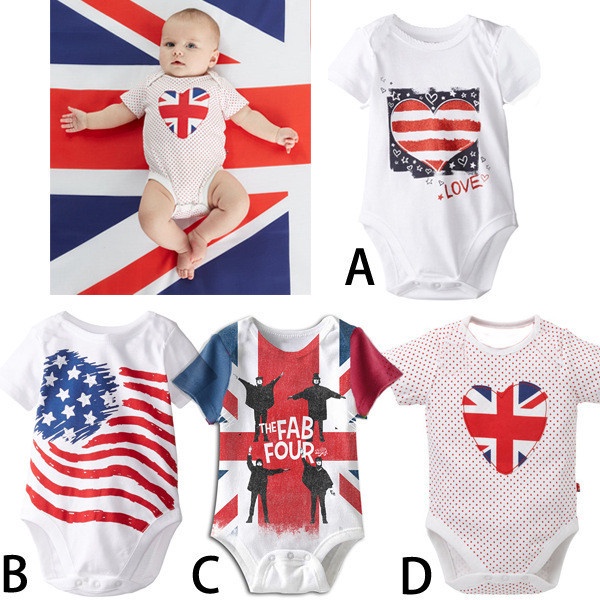 Newborn Baby Boys Girls Kids Clothes Triangle Romper Outfits Bodysuit Jumpsuit