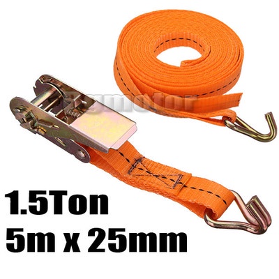 1.5 Ton 5m x 25mm Heavy Duty Ratchet Bundled Transport Trailer Tie Down Strap