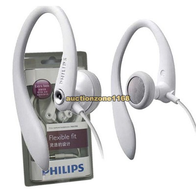 Philips Earhook Headphones SHS3201 Earphones Extra Bass White for iPhone iPod
