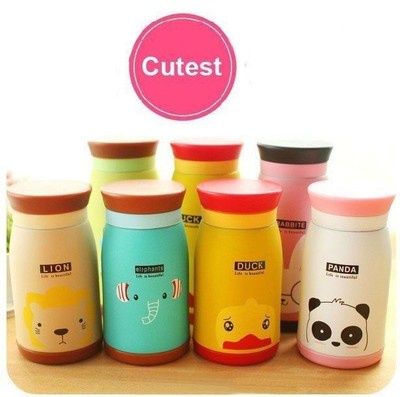 2014 New Hot Cute Animal Cartoon Bellied Vacuum Tea Cup Mug Thermos Flask Bottle